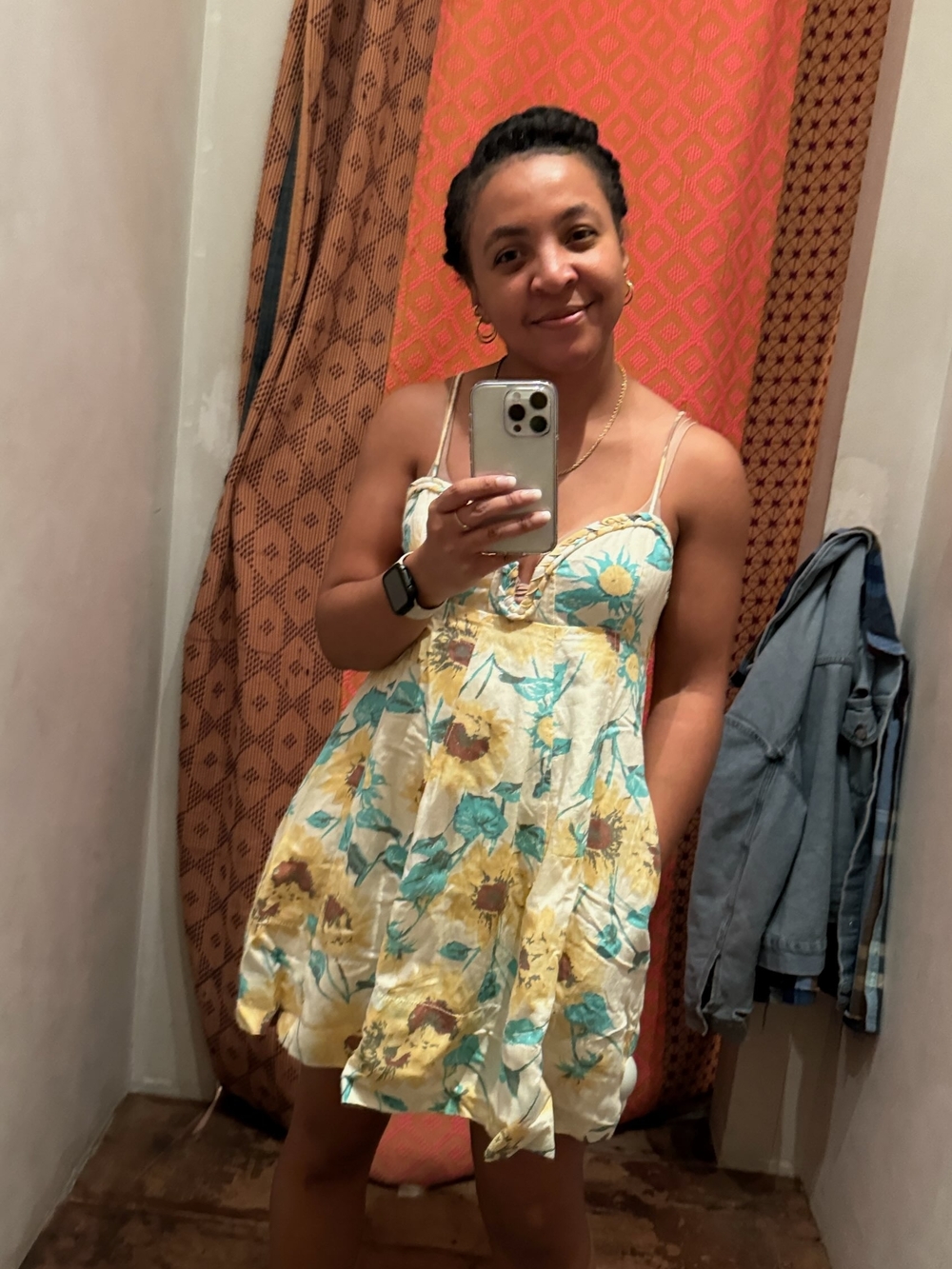 Free People Floral Sunflower Sundress in Yellow & Teal